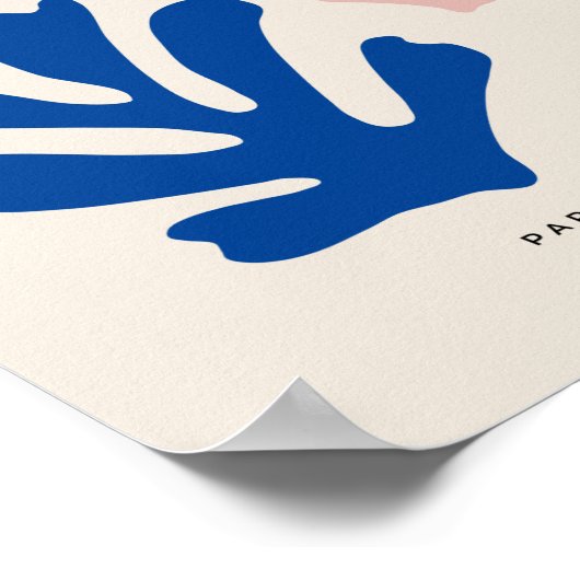 Blauwe Abstracte bladeren en zon knippen Poster (Hoek)