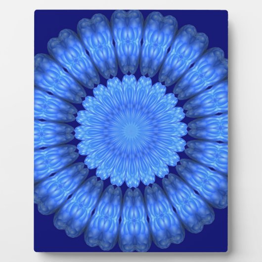 Blauwe abstracte bloem fotoplaat (Voorkant)