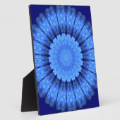 Blauwe abstracte bloem fotoplaat (Zijkant)