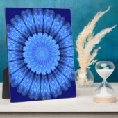 Blauwe abstracte bloem fotoplaat (Zijkant)