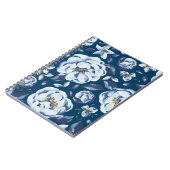 Blauwe Abstracte Bloemen | Notitieboek (Linkerzijde)
