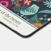 Blauwe Abstracte Bloemspreuken 31:25 Desk Mat (Hoek)