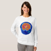 Blauwe Abstracte bol met lichteffect T-shirt (Voorkant volledig)