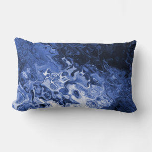 Blauwe Abstracte boomkunst Kussen