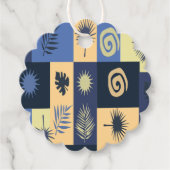 Blauwe Abstracte Cadeaubijsluiter Bedankjes Labels (Voorkant)