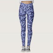 Blauwe Abstracte Camouflageprint Leggings (Voorkant)