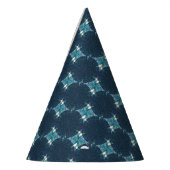 Blauwe abstracte cirkels feesthoedjes (Links)