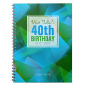 Blauwe Abstracte Cubist 40th Birthday Guest Book 9 Notitieboek (Voorkant)