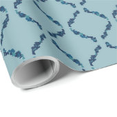 Blauwe Abstracte Diamanten Cadeaupapier (Rol Hoek)