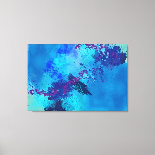 Blauwe abstracte digitale schildering canvas afdruk (Voorkant)