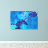 Blauwe abstracte digitale schildering canvas afdruk (Insitu (Houten vloer))