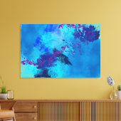 Blauwe abstracte digitale schildering canvas afdruk (Insitu (Woonkamer))