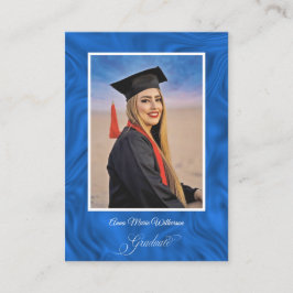 Blauwe Abstracte Diploma Feest Uitnodiging Informatiekaartje