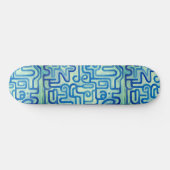 Blauwe Abstracte Doolhof Etnische Stamstijl Cool A Persoonlijk Skateboard (Horizontaal)