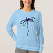 Blauwe Abstracte dragonfly-kunst Draag T-shirt (Voorkant)