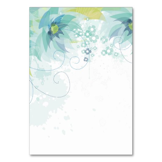 Blauwe Abstracte Floral Kaart (Achterkant)