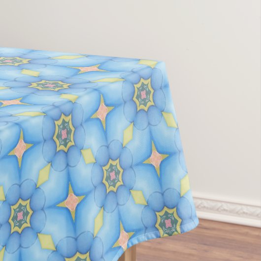 Blauwe Abstracte Floral Tafelkleed (Voorbeeld)