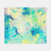 blauwe abstracte fractale achtergrond 3d rendering fleece deken (Voorkant (Horizontaal))