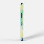 blauwe abstracte fractale achtergrond 3D-rendering iPhone Hoesje (Rechterkant)