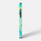 blauwe abstracte fractale achtergrond 3D-rendering iPhone Hoesje (Linkerkant)