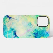 blauwe abstracte fractale achtergrond 3D-rendering iPhone Hoesje (Achterkant horizontaal)