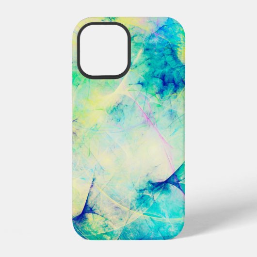 blauwe abstracte fractale achtergrond 3D-rendering iPhone Hoesje (Achterkant)