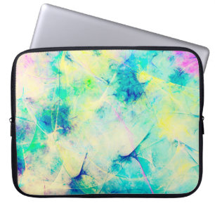 blauwe abstracte fractale achtergrond 3d rendering laptop sleeve
