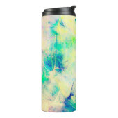 blauwe abstracte fractale achtergrond 3d rendering thermosbeker (Gedraaid links)