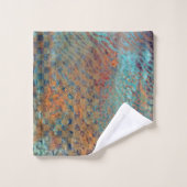 Blauwe Abstracte gemengde Zebra- en beenderhuid Bad Handdoek (Wasdoekje)