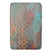 Blauwe Abstracte gemengde Zebra- en beenderhuid Badmat (Voorkant Verticaal)