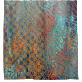 Blauwe Abstracte gemengde Zebra- en beenderhuid Douchegordijn (Voorkant)