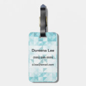 Blauwe Abstracte geometrische achtergrondSjabloon Bagagelabel (Achterkant verticaal)