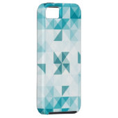 Blauwe Abstracte geometrische achtergrondSjabloon Case-Mate iPhone Case (Back/Rechts)