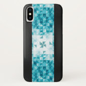 Blauwe Abstracte geometrische achtergrondSjabloon Case-Mate iPhone Case (Achterkant)