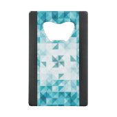 Blauwe Abstracte geometrische achtergrondSjabloon Creditkaart Flessenopener (Achterkant)