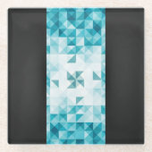 Blauwe Abstracte geometrische achtergrondSjabloon Glazen Onderzetter (Voorkant)