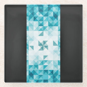 Blauwe Abstracte geometrische achtergrondSjabloon Glazen Onderzetter
