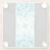 Blauwe Abstracte geometrische achtergrondSjabloon Glazen Onderzetter (Achterkant)