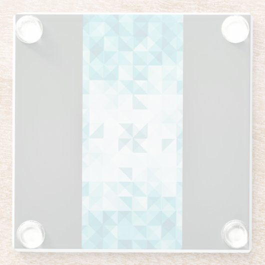 Blauwe Abstracte geometrische achtergrondSjabloon Glazen Onderzetter (Achterkant)