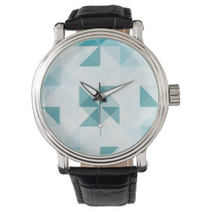 Blauwe Abstracte geometrische achtergrondSjabloon Horloge