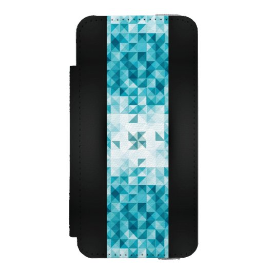 Blauwe Abstracte geometrische achtergrondSjabloon Incipio iPhone Portemonnee Hoesje (Voorkant Agenda)