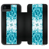 Blauwe Abstracte geometrische achtergrondSjabloon Incipio iPhone Portemonnee Hoesje (Agenda Open)