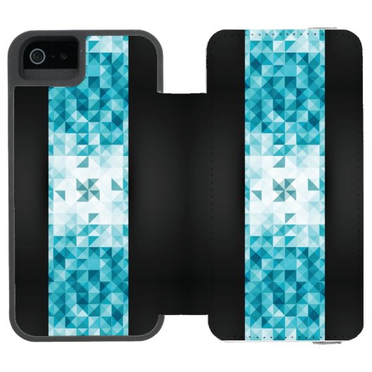 Blauwe Abstracte geometrische achtergrondSjabloon Incipio iPhone Portemonnee Hoesje (Agenda Open)