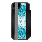 Blauwe Abstracte geometrische achtergrondSjabloon Incipio iPhone Portemonnee Hoesje (Agenda Achterkant)