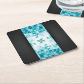 Blauwe Abstracte geometrische achtergrondSjabloon Kartonnen Onderzetters (Schuin)