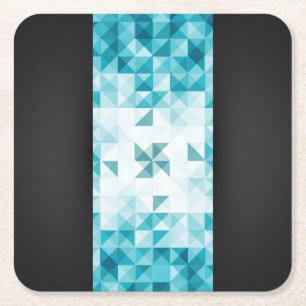 Blauwe Abstracte geometrische achtergrondSjabloon Kartonnen Onderzetters