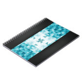 Blauwe Abstracte geometrische achtergrondSjabloon Notitieboek (Linkerzijde)