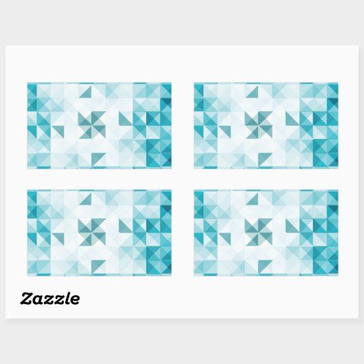 Blauwe Abstracte geometrische achtergrondSjabloon Rechthoekige Sticker (Vel)