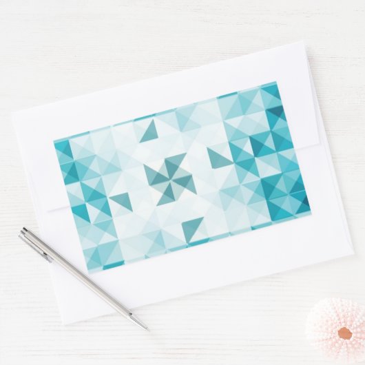 Blauwe Abstracte geometrische achtergrondSjabloon Rechthoekige Sticker (Envelop)