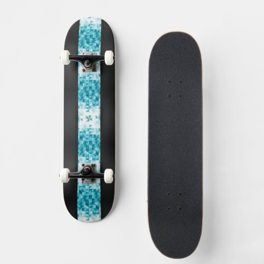 Blauwe Abstracte geometrische achtergrondSjabloon Skateboard (Voorkant)